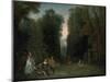 View Through the Trees in the Park of Pierre Crozat, 1715-Jean-Antoine Watteau-Mounted Premium Giclee Print