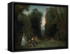 View Through the Trees in the Park of Pierre Crozat, 1715-Jean-Antoine Watteau-Framed Stretched Canvas