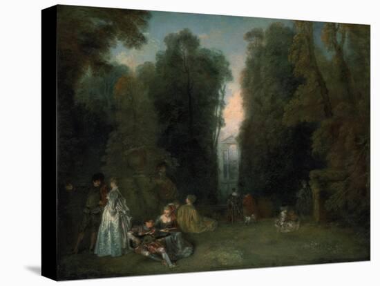 View Through the Trees in the Park of Pierre Crozat, 1715-Jean-Antoine Watteau-Stretched Canvas