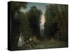 View Through the Trees in the Park of Pierre Crozat, 1715-Jean-Antoine Watteau-Stretched Canvas