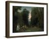 View Through the Trees in the Park of Pierre Crozat, 1715-Jean-Antoine Watteau-Framed Premium Giclee Print