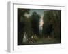 View Through the Trees in the Park of Pierre Crozat, 1715-Jean-Antoine Watteau-Framed Premium Giclee Print