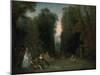 View Through the Trees in the Park of Pierre Crozat, 1715-Jean-Antoine Watteau-Mounted Premium Giclee Print