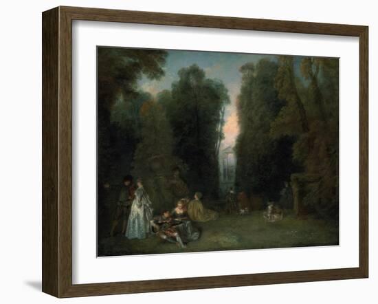 View Through the Trees in the Park of Pierre Crozat, 1715-Jean-Antoine Watteau-Framed Giclee Print