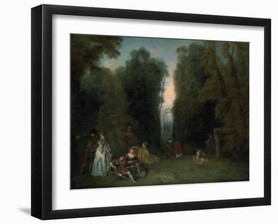 View Through the Trees in the Park of Pierre Crozat, 1715-Jean-Antoine Watteau-Framed Giclee Print