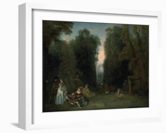 View Through the Trees in the Park of Pierre Crozat, 1715-Jean-Antoine Watteau-Framed Giclee Print