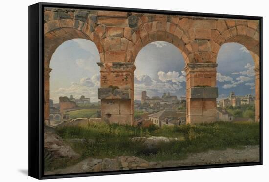 View Through Three Arches of the Third Storey of the Colosseum, 1815-Christoffer-wilhelm Eckersberg-Framed Stretched Canvas