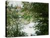 View Through Trees Trees on the Ile De La Grande Jatte, 1878-Claude Monet-Stretched Canvas