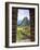 View Through Window of Ancient Lost City of Inca, Machu Picchu, Peru, South America with Llamas-Miva Stock-Framed Photographic Print