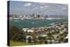 View to Auckland from Mount Victoria in Devonport, Auckland, North Island, New Zealand, Pacific-Stuart Black-Stretched Canvas