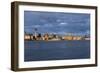 View to City of Liverpool from River Mersey, Liverpool, Merseyside, England, UK-Paul McMullin-Framed Photo