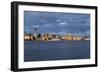 View to City of Liverpool from River Mersey, Liverpool, Merseyside, England, UK-Paul McMullin-Framed Photo