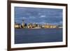 View to City of Liverpool from River Mersey, Liverpool, Merseyside, England, UK-Paul McMullin-Framed Photo