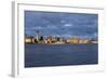 View to City of Liverpool from River Mersey, Liverpool, Merseyside, England, UK-Paul McMullin-Framed Photo