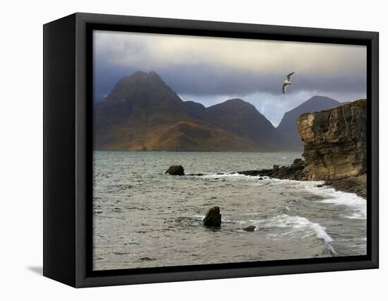 View to Cuillin Hills from Elgol Harbour, Isle of Skye, Inner Hebrides, Scotland, United Kingdom, E-Peter Richardson-Framed Stretched Canvas