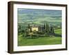 View to Farmhouse in Rolling Hills, Val D'Orcia, San Quirico D'Orcia, Tuscany, Italy, Europe-Tomlinson Ruth-Framed Photographic Print