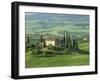 View to Farmhouse in Rolling Hills, Val D'Orcia, San Quirico D'Orcia, Tuscany, Italy, Europe-Tomlinson Ruth-Framed Photographic Print