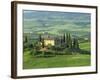 View to Farmhouse in Rolling Hills, Val D'Orcia, San Quirico D'Orcia, Tuscany, Italy, Europe-Tomlinson Ruth-Framed Photographic Print