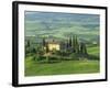 View to Farmhouse in Rolling Hills, Val D'Orcia, San Quirico D'Orcia, Tuscany, Italy, Europe-Tomlinson Ruth-Framed Photographic Print