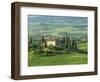 View to Farmhouse in Rolling Hills, Val D'Orcia, San Quirico D'Orcia, Tuscany, Italy, Europe-Tomlinson Ruth-Framed Photographic Print