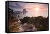 View to Isla De Es Vedra, Sunset, Ibiza, Spain-Steve Simon-Framed Stretched Canvas