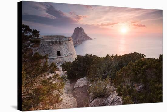 View to Isla De Es Vedra, Sunset, Ibiza, Spain-Steve Simon-Stretched Canvas