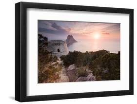 View to Isla De Es Vedra, Sunset, Ibiza, Spain-Steve Simon-Framed Photographic Print