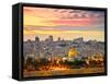 View to Jerusalem Old City. Israel-silver-john-Framed Stretched Canvas