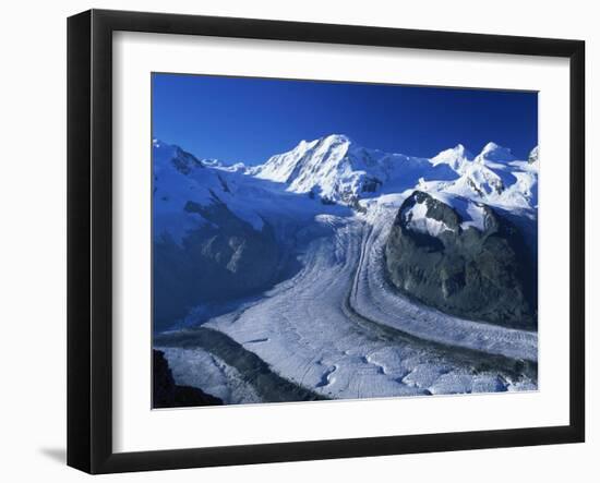 View to Liskamm and the Gorner Glacier, Gornergrat, Zermatt, Valais, Switzerland, Europe-Tomlinson Ruth-Framed Photographic Print