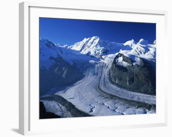 View to Liskamm and the Gorner Glacier, Gornergrat, Zermatt, Valais, Switzerland, Europe-Tomlinson Ruth-Framed Photographic Print