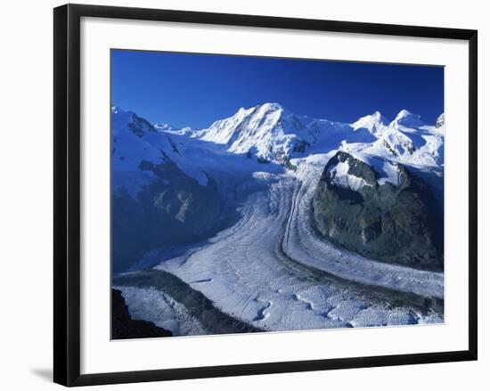 View to Liskamm and the Gorner Glacier, Gornergrat, Zermatt, Valais, Switzerland, Europe-Tomlinson Ruth-Framed Photographic Print