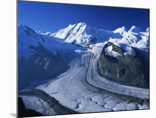 View to Liskamm and the Gorner Glacier, Gornergrat, Zermatt, Valais, Switzerland, Europe-Tomlinson Ruth-Mounted Photographic Print