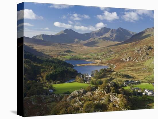 View to Llynnau Mymbyr and Mt Snowdon, North Wales-Peter Adams-Stretched Canvas