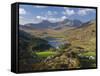 View to Llynnau Mymbyr and Mt Snowdon, North Wales-Peter Adams-Framed Stretched Canvas