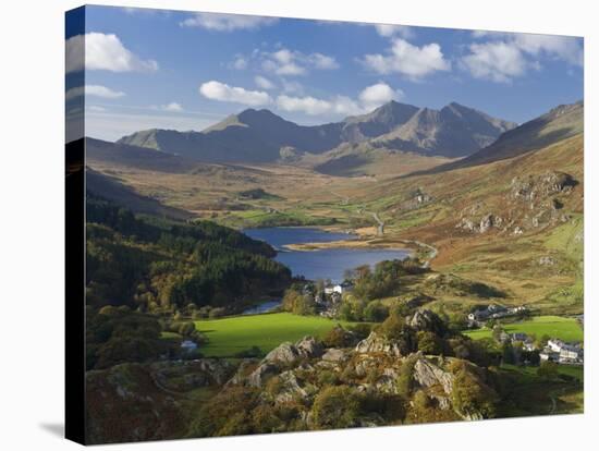 View to Llynnau Mymbyr and Mt Snowdon, North Wales-Peter Adams-Stretched Canvas