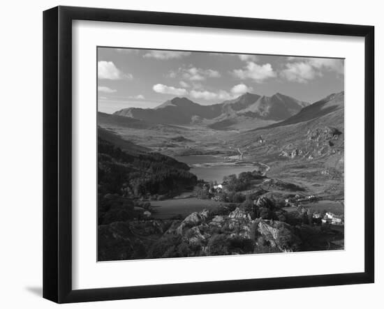 View to Llynnau Mymbyr and Mt Snowdon, North Wales-Peter Adams-Framed Photographic Print