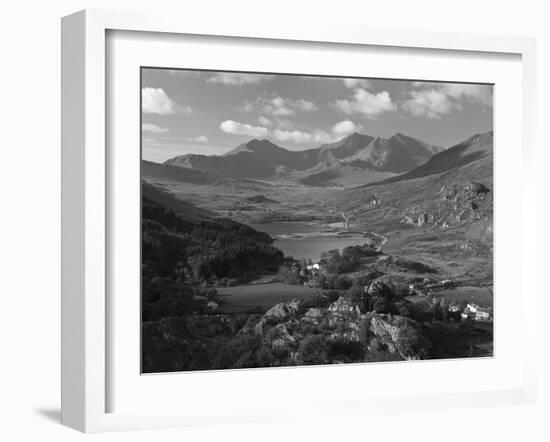 View to Llynnau Mymbyr and Mt Snowdon, North Wales-Peter Adams-Framed Photographic Print