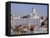 View to Market Square on Waterfront and Lutherian Cathedral, Helsinki, Finland, Scandinavia, Europe-Ken Gillham-Framed Stretched Canvas