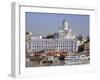 View to Market Square on Waterfront and Lutherian Cathedral, Helsinki, Finland, Scandinavia, Europe-Ken Gillham-Framed Photographic Print