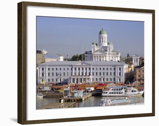 View to Market Square on Waterfront and Lutherian Cathedral, Helsinki, Finland, Scandinavia, Europe-Ken Gillham-Framed Photographic Print