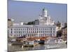 View to Market Square on Waterfront and Lutherian Cathedral, Helsinki, Finland, Scandinavia, Europe-Ken Gillham-Mounted Photographic Print