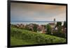 view to Meersburg with town church on the Lake of Constance, Baden-Wurttemberg, Germany-Michael Weber-Framed Photographic Print