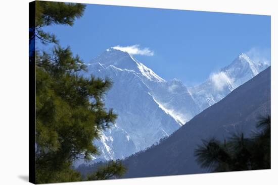 View to Mount Everest and Lhotse from the Trail Near Namche Bazaar, Nepal, Himalayas, Asia-Peter Barritt-Stretched Canvas