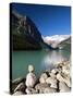 View to Mount Victoria Across the Emerald Waters of Lake Louise, Alberta, Canada-Ruth Tomlinson-Stretched Canvas