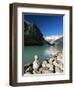 View to Mount Victoria Across the Emerald Waters of Lake Louise, Alberta, Canada-Ruth Tomlinson-Framed Photographic Print