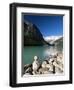 View to Mount Victoria Across the Emerald Waters of Lake Louise, Alberta, Canada-Ruth Tomlinson-Framed Photographic Print