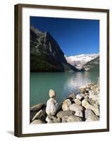 View to Mount Victoria Across the Emerald Waters of Lake Louise, Alberta, Canada-Ruth Tomlinson-Framed Photographic Print