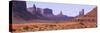 View to Northwest from 1st Marker in the Valley, Monument Valley, Arizona, USA-null-Stretched Canvas