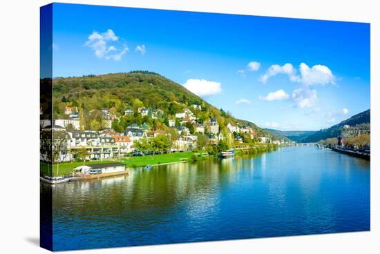 View to Old Town of Heidelberg, Germany-ilolab-Stretched Canvas