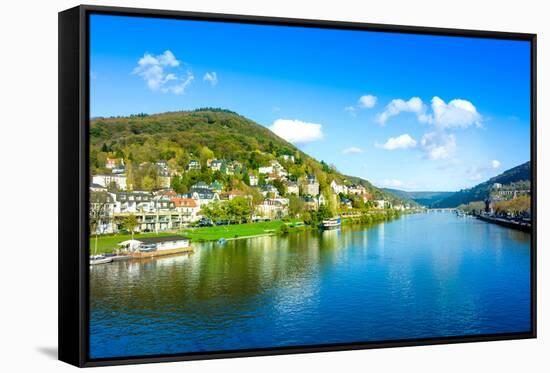 View to Old Town of Heidelberg, Germany-ilolab-Framed Stretched Canvas